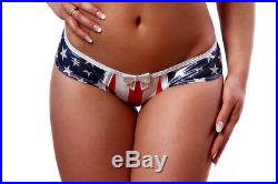 SEXY American Flag Molded Cup Bustier and Star Back Panty Set. Made in USA