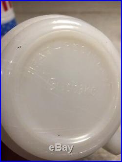Set 6 Vintage Glasbake Glassbake American Flag Mug/Cup Milk Glass STACKABLE USA