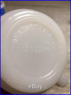 Set 6 Vintage Glasbake Glassbake American Flag Mug/Cup Milk Glass STACKABLE USA