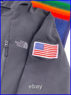 Size L TNF The North Face Hooded Hoodie Jacket Black USA Flag US Ski Snowboard