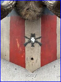 Spanish American War Patriotic Flag Shield Antique Folk Art AAFA Antler Rack USA