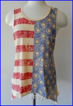 Spell Designs Gypsy Boho Retro Vintage USA America Flag Tank Tee T-shirt Euc S