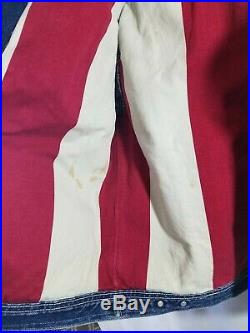 TOMMY HILFIGER Vintage Denim American Flag USA Lined Jean Jacket Sz M denim
