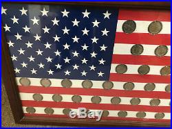 The Danbury Mint The U. S. State Quarters American Flag Print Framed-27 x 15.5