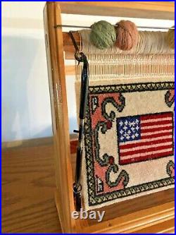U. S. American Flag Carpet Rug Tapestry Folk Art by the Anadolu Artisan Group