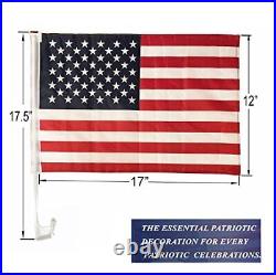 US American Patriotic Car Flag with Window Clip USA Flag 17 x 12 (100)