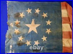 US USA American Antique Old 19 Century Civil War Huge Flag Banner