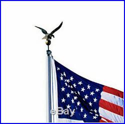US USA American Flag Aluminum Flagpole Pole Commercial Home 20 ft 3x5 Large Kit