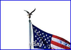 US USA American Flag Aluminum Flagpole Pole Commercial Home 20 ft 3x5 Large Kit