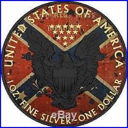 USA 2017 1$ American Eagle 1 Oz Liberty Confederate Flag 9999 Silver Coin