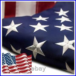 USA American 12x18 Embroidered Sewn 100% Heavy Duty Cotton Flag 12'x18