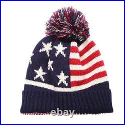USA American Flag Beanie Stars & Stripes Cuffed Cap Knit Winter Stocking Hat