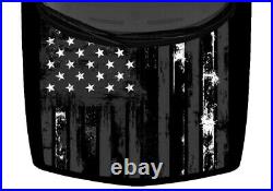 USA American Flag Grey Distressed Grunge Truck Hood Wrap Vinyl Car Graphic Decal