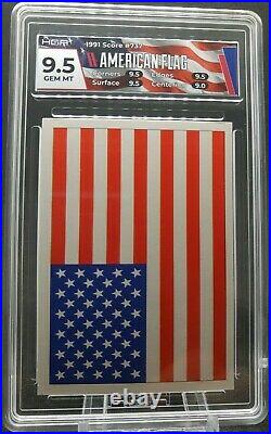 USA American Flag HGA 9.5 GEM MINT MT 1991 Score #737 Custom Label Desert Storm