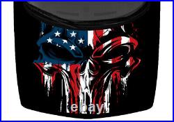 USA American Flag Skull Grunge Red Blue Truck Hood Wrap Vinyl Car Graphic Decal
