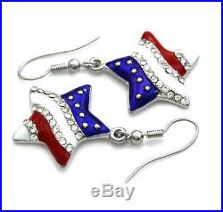 USA American Flag Star Patriot 4th of July Independence Day Drop Dangle Earrings