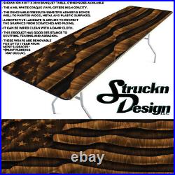 USA American Flag Wood Embossed Looking Vinyl Decal Skin Wrap Desk Banquet Table