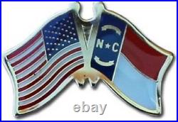 USA American North Carolina Friendship Flag Bike Motorcycle Hat Cap lapel Pin