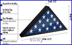 USA American US Folded Memorial Flag Triangle Display Case Box Burial Casket