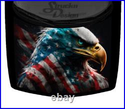 USA Bald Eagle Head Fierce American Flag Car Truck Hood Wrap Vinyl Decal Graphic