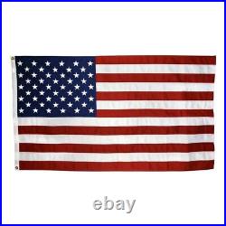 USA Flag 5x9.5 Feet 100% American Cotton Embroidered Stars Sewn Stripes Brass US