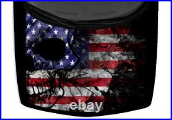 USA Flag American Skull Grunge Abstract Truck Hood Wrap Vinyl Car Graphic Decal
