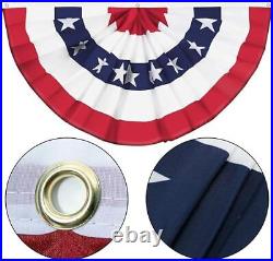 USA Pleated Fan Flag American US Bunting Flag Patriotic Half Fan 20, 1.5x3 Feet