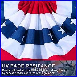 USA Pleated Fan Flag American US Bunting Flag Patriotic Half Fan 6, 3x6 Feet