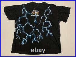 USA Thunder Sportswear T Shirt Vintage USA Lightning Eagle America Flag Size XL