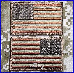 USA Us American Flag Reverse Left Right Army Shoulder Desert Hook 2 Patches