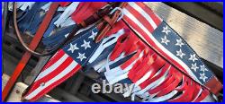 USA Western Horse Leather Bridle set Red White, Blue American Flag Barrel Racer