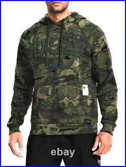 Under Armour Men's LARGE Project Rock Veteran's Day USA Camo Pullover Hoodie NEW