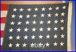 VINTAGE 1940's 43x70 U. S. 48 STAR AMERICAN FLAG withORIGINAL PATRIOTIC BROCHURES