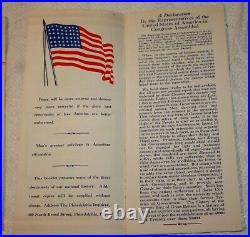 VINTAGE 1940's 43x70 U. S. 48 STAR AMERICAN FLAG withORIGINAL PATRIOTIC BROCHURES