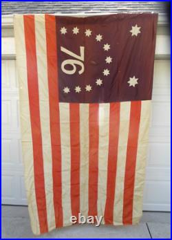 VINTAGE 8' USA 3 STAR Bicentennial American 1776 76 BENNINGTON FLAG