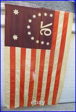 VINTAGE 8' USA 3 STAR Bicentennial American 1776 76 BENNINGTON FLAG