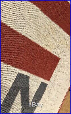 VINTAGE DISTRESSED Polo Ralph Lauren American Flag 54 X 72 Throw Blanket USA
