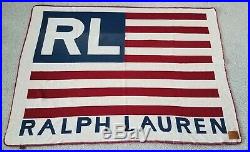 VINTAGE Polo Ralph Lauren American Flag Sport RL-92 Throw Blanket USA 54 x 72
