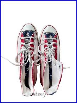 VTG 80'S CONVERSE Chuck Taylor Made in USA American Flag Shoes Canvas Men's 8
