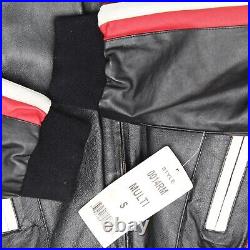 VTG Michael Hoban Wheremi USA Leather Jacket S Black American Flag Deadstock 90s