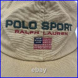 VTG Polo Sport Ralph Lauren American Flag Adjustable Hat USA Made PLS READ DISC
