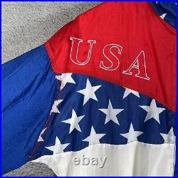 VTG Starter 1996 Atlanta Olympics Blue Team USA American Flag Track Suit Fits M