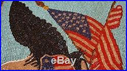 Very Fine 1928 Native American Yakima Beaded Bag Patriotic Eagle U. S. Flag