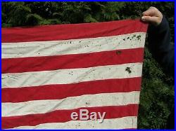 Vintage 13 Star Dettra Bulldog Bunting American Flag 3' x 5' Embroidered USA