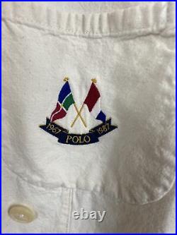 Vintage 1987 Polo Ralph Lauren Boat Jacket Cross Flags USA Made Crest Stadium
