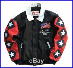 Vintage 1996 Olympics Team USA Leather Jacket By EXCELLED American Toons M