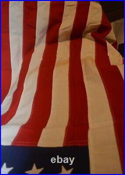 Vintage 48 Sewn Star/Stripe US Flag WW1/WW2 Era American USA Bull Dog Bunting
