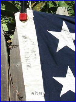 Vintage 48 Sewn Star & Stripe Valley Forge US Flag WWI/WWII Era American USA F