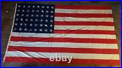 Vintage 48 Star American Flag IL Americana Large 4 X 6 Feet Bulldog Bunting USA