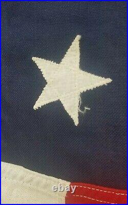 Vintage 48 Star Dettras Bulldog Bunting American Flag 4' x 6' Stitched USA